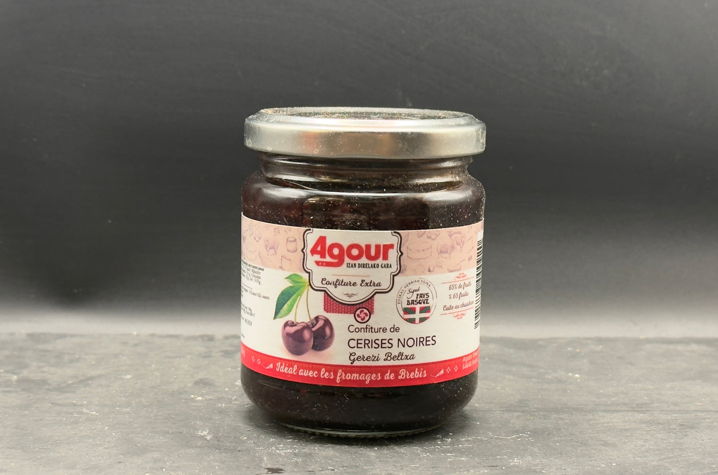Confiture de cerises noirs 220g